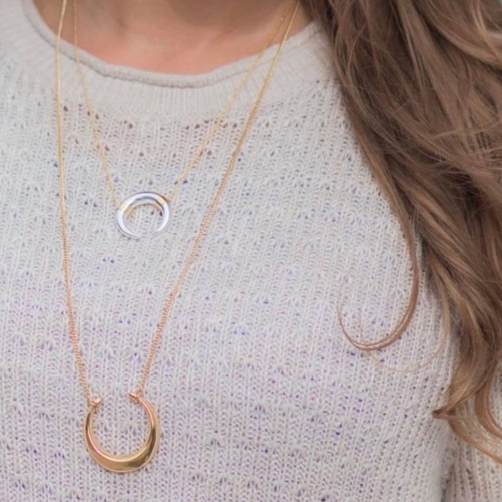 :: S&D [GOLD] Double Horn Pendant Necklace Retired - Picture 4 of 8